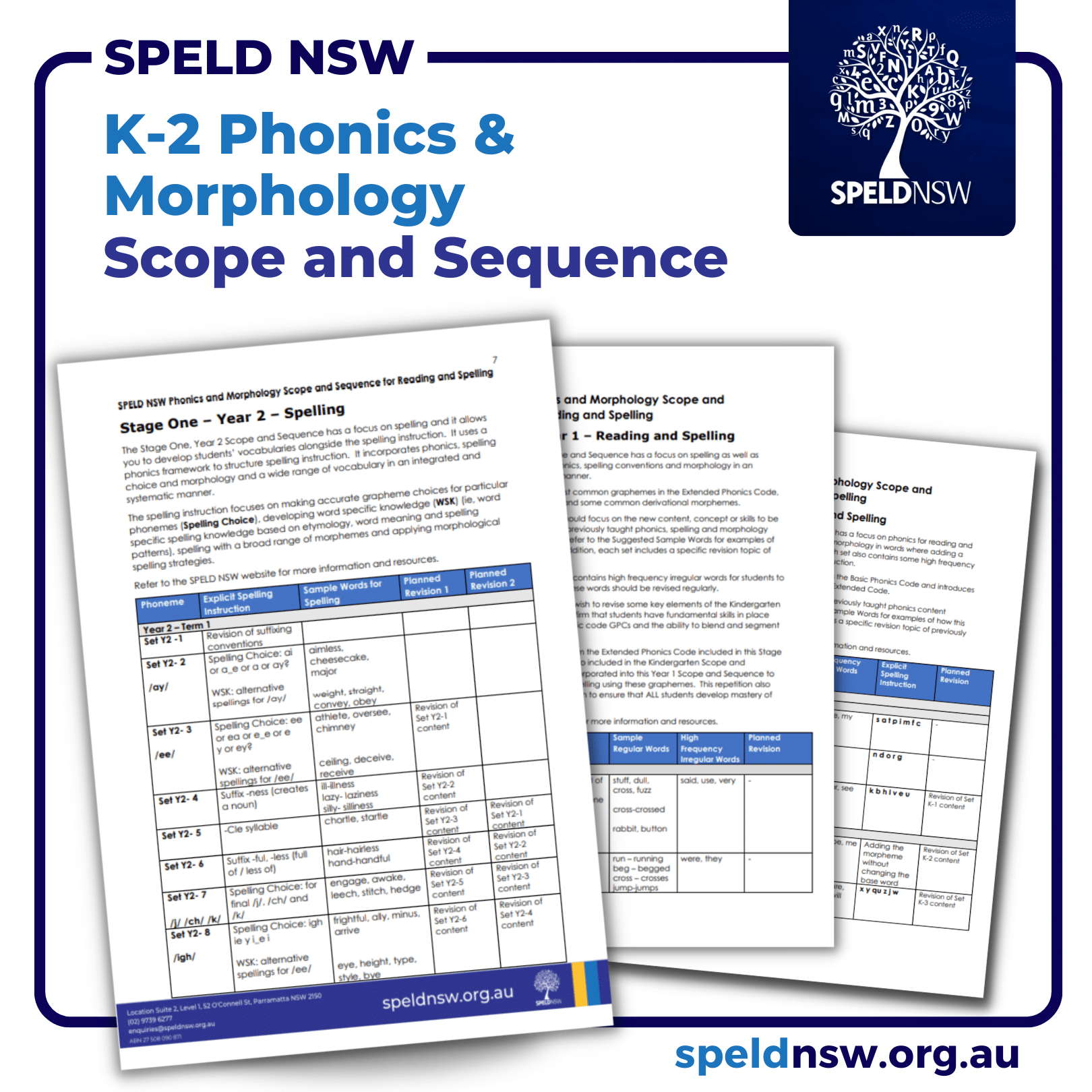 SPELD NSW K-2 Phonics and Morphology Scope and Sequence